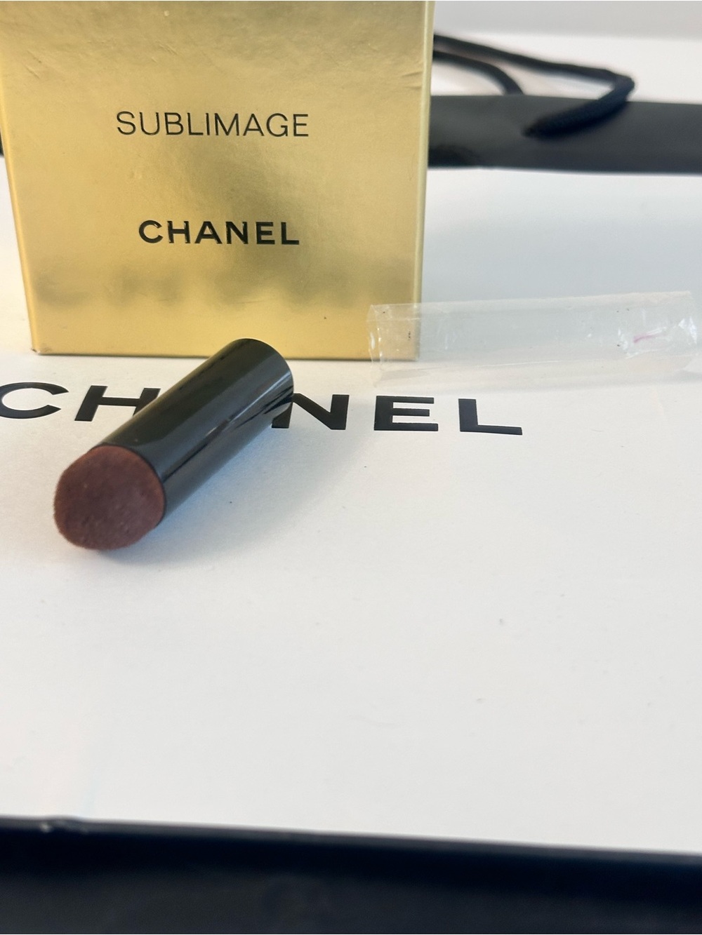 CHANEL Black Retractable Face Brush - Black travel mini size - for small purses